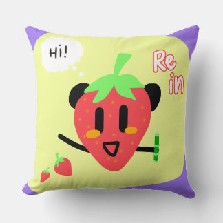 Strawberry-Panda-Wurfkissen - Rein Kissen