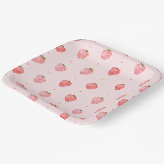 Strawberry Paper-Teller Pappteller (Gewinkelt)