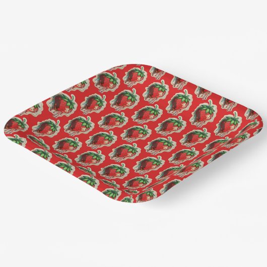 Strawberry Paper-Teller Pappteller (Gewinkelt)