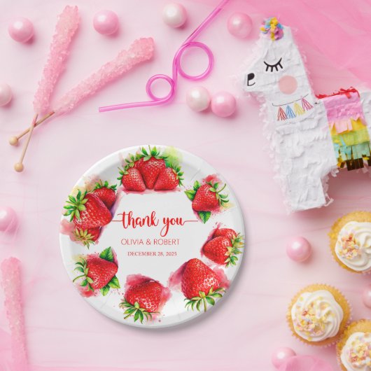 Strawberry Paper Tellers - Niedlich & Fun Tablewar Pappteller (Party)