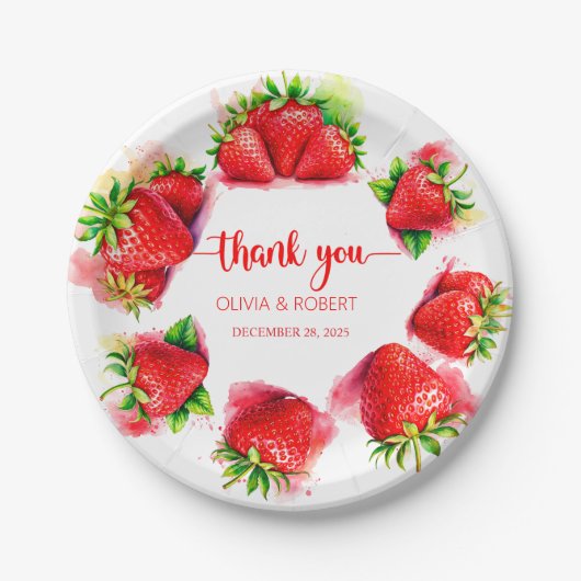 Strawberry Paper Tellers - Niedlich & Fun Tablewar Pappteller (Vorderseite)