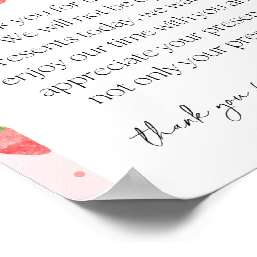 Strawberry Party gibt Zeichen Poster (Ecke)