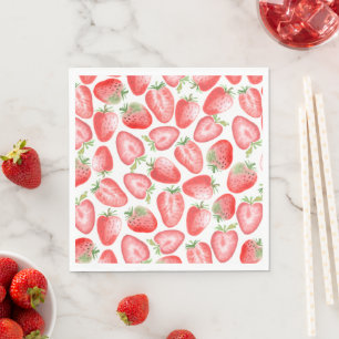 Strawberry Party Napkins   Strawberry Birthday Serviette