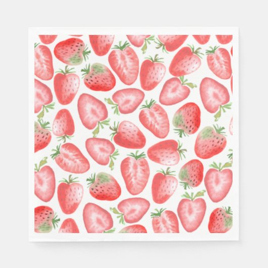 Strawberry Party Napkins | Strawberry Birthday Serviette (Vorderseite)