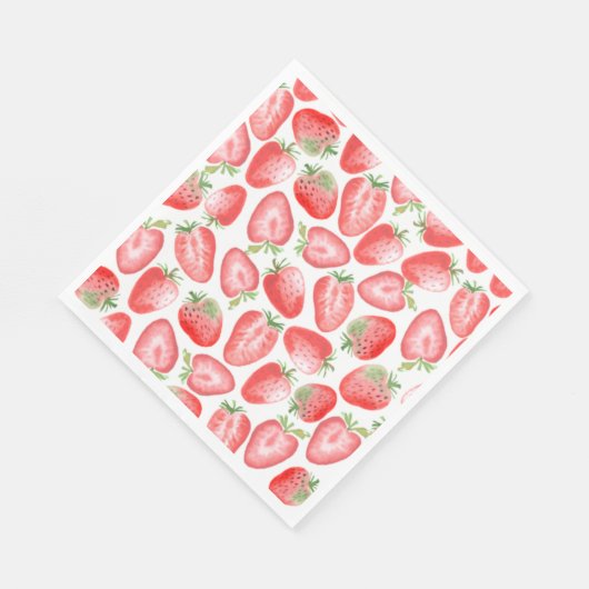 Strawberry Party Napkins | Strawberry Birthday Serviette (Ecke)