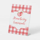Strawberry Party Sign | Strawberry Birthday Sign Sockelschild (Vorderseite)