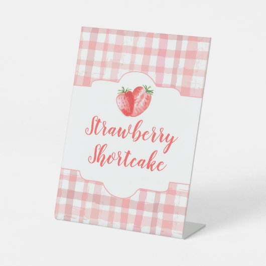 Strawberry Party Sign | Strawberry Birthday Sign Sockelschild (Vorderseite)
