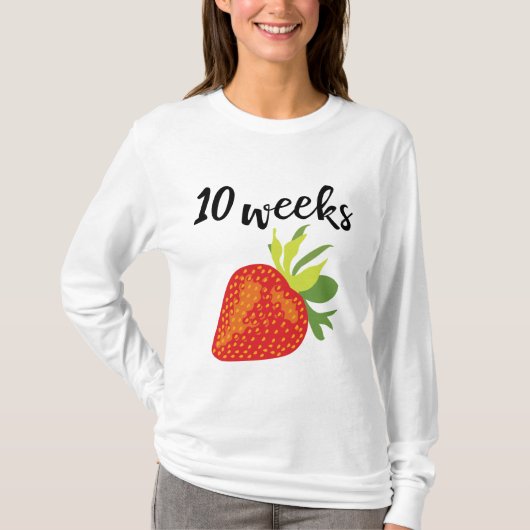 Strawberry passen Wochen Baby Due Date Maternity a T-Shirt (Vorderseite)