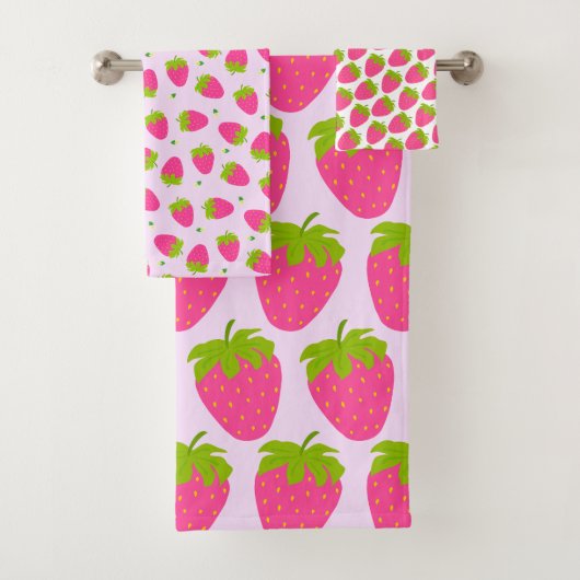 Strawberry Pastel Pink Badhandtuch Set (Insitu)