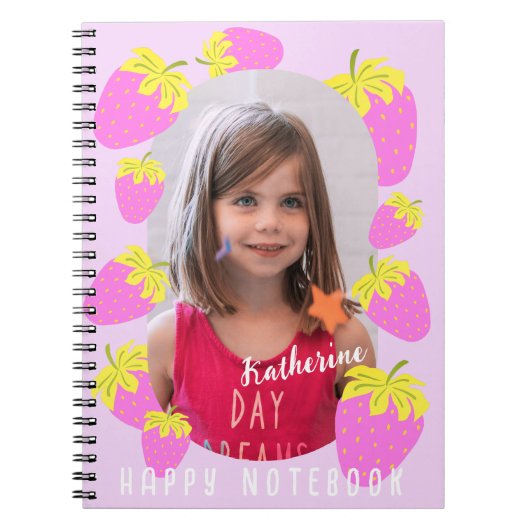 Strawberry Pastel Pink Foto Notizblock (Vorderseite)