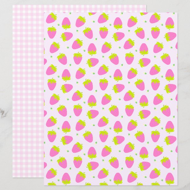 Strawberry Pastel Pink Gingham (Vorne/Hinten)