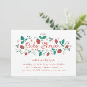 Strawberry Patch Baby Dusche Einladung (Stehend Vorderseite)