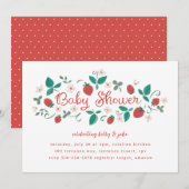 Strawberry Patch Baby Dusche Einladung (Vorne/Hinten)