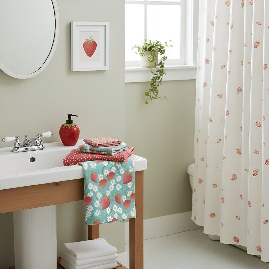 Strawberry Patch Blauer Himmel Badhandtuch Set