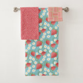 Strawberry Patch Blauer Himmel Badhandtuch Set (Insitu)