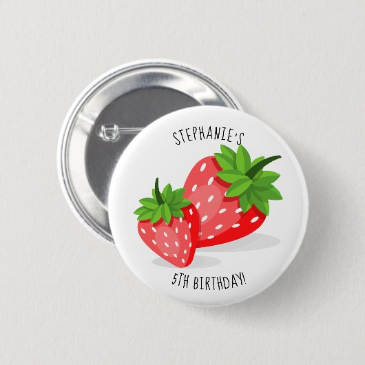 Strawberry Patch Button (Vorne & Hinten)