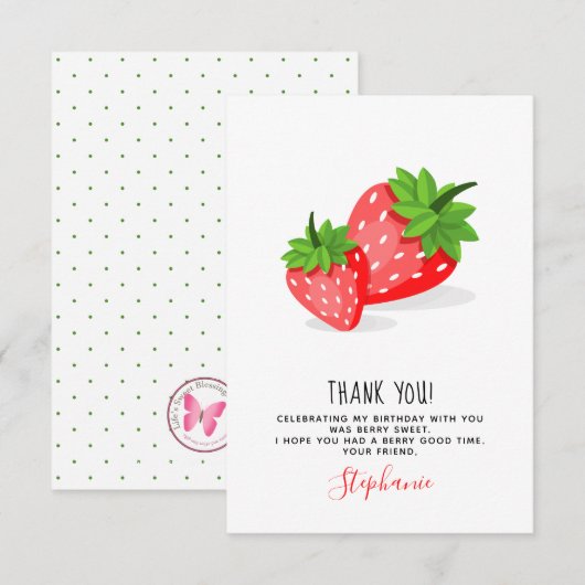 Strawberry Patch Einladung (Vorne/Hinten)