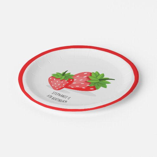 Strawberry Patch Pappteller (Schrägansicht)