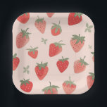 Strawberry Patch Party Supplies Pappteller<br><div class="desc">Classic strawberry pattern perfect for a summer party or girls' party.</div>