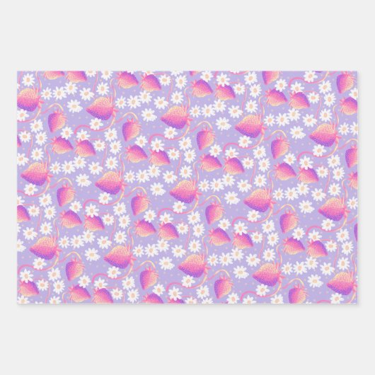 Strawberry Patch Psychedelic Geschenkpapier Set (Vorderseite)