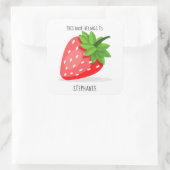 Strawberry Patch Quadratischer Aufkleber (Tasche)