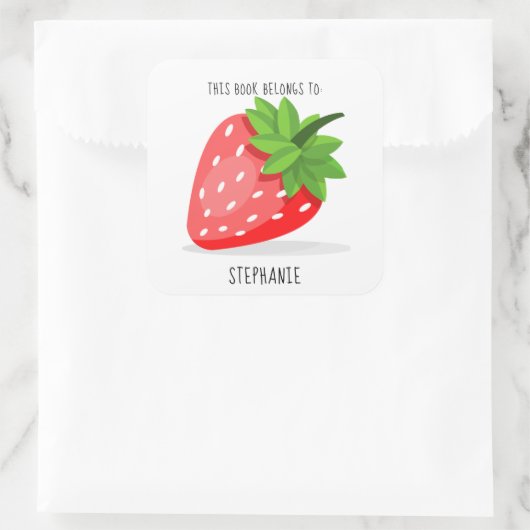 Strawberry Patch Quadratischer Aufkleber (Tasche)