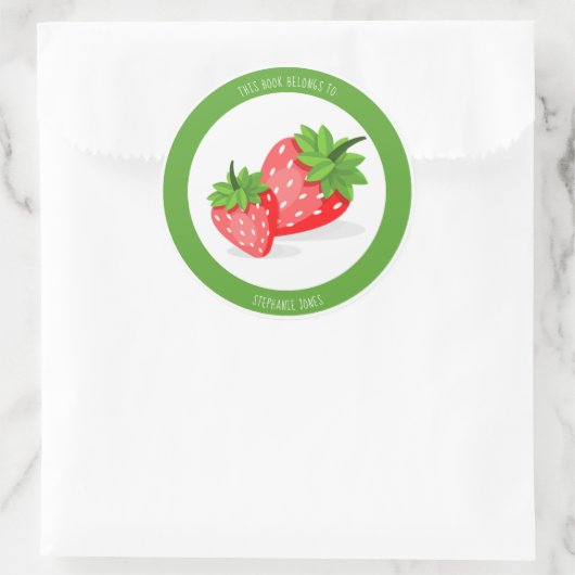 Strawberry Patch Runder Aufkleber (Tasche)