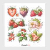Strawberry Patch Vinyl Aufkleber (Blatt)