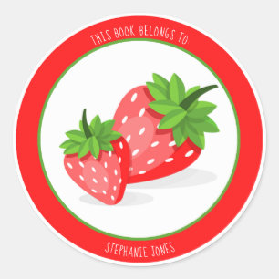 Strawberry PatchDieses Buch gehört Runder Aufkleber