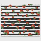 Strawberry Pattern Baby Shower Geschenkpapier (Flach)