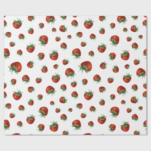 Strawberry Pattern Baby Shower Geschenkpapier (Flach)