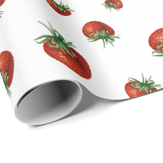 Strawberry Pattern Baby Shower  Geschenkpapier (Rolleneckpunkt)