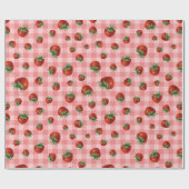 Strawberry Pattern Baby Shower  Geschenkpapier (Flach)