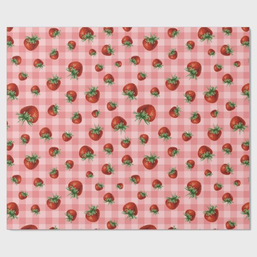 Strawberry Pattern Baby Shower Geschenkpapier (Flach)