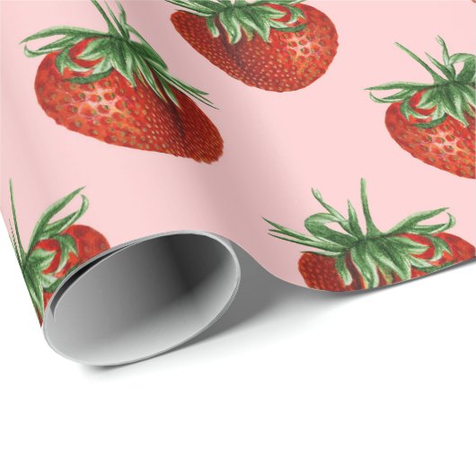 Strawberry Pattern Baby Shower Geschenkpapier (Rolleneckpunkt)