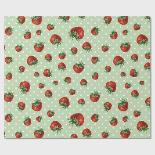 Strawberry Pattern Baby Shower Geschenkpapier (Flach)