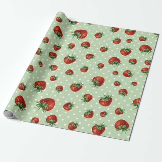 Strawberry Pattern Baby Shower Geschenkpapier (Ungerollt)