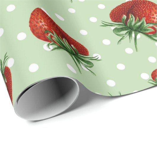 Strawberry Pattern Baby Shower  Geschenkpapier (Rolleneckpunkt)