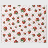 Strawberry Pattern Baby Shower Geschenkpapier (Flach)
