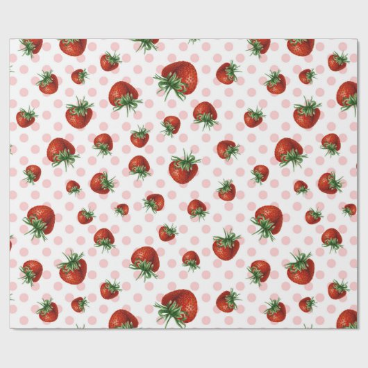 Strawberry Pattern Baby Shower  Geschenkpapier (Flach)