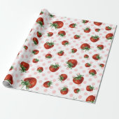 Strawberry Pattern Baby Shower Geschenkpapier (Ungerollt)