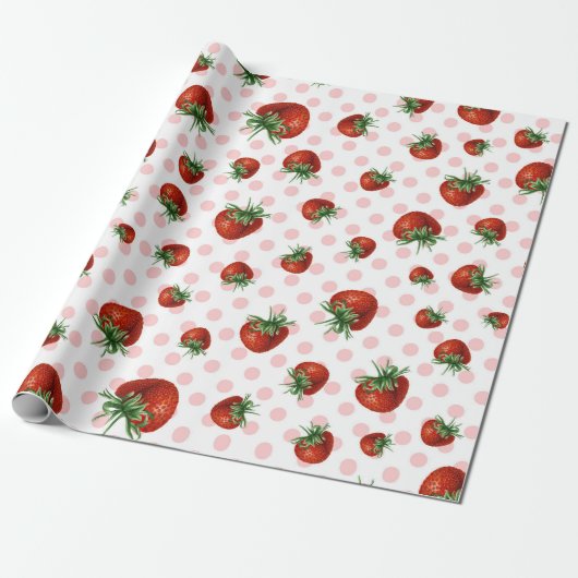 Strawberry Pattern Baby Shower Geschenkpapier (Ungerollt)