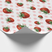 Strawberry Pattern Baby Shower Geschenkpapier (Ecke)