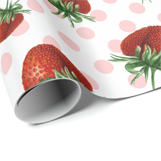 Strawberry Pattern Baby Shower  Geschenkpapier (Rolleneckpunkt)