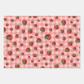 Strawberry Pattern Baby Shower Geschenkpapier Set (Vorderseite 2)