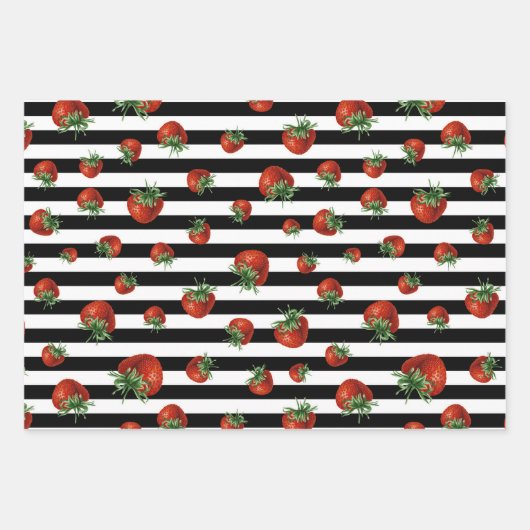 Strawberry Pattern Baby Shower Geschenkpapier Set (Vorderseite 2)