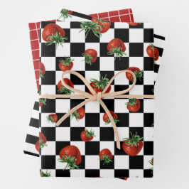 Strawberry Pattern Baby Shower Geschenkpapier Set