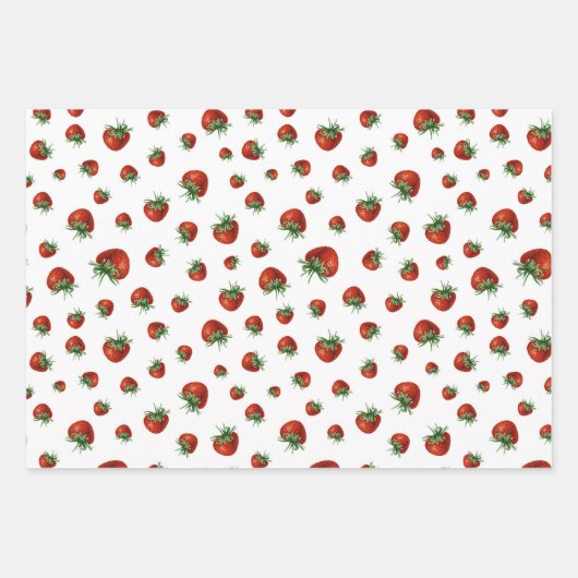 Strawberry Pattern Baby Shower Geschenkpapier Set (Vorderseite 2)