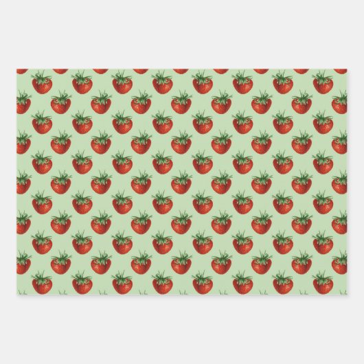 Strawberry Pattern Baby Shower Geschenkpapier Set (Vorderseite 2)