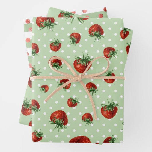 Strawberry Pattern Baby Shower Geschenkpapier Set (Beispiel)